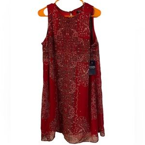 Chaps Red Bandana Dress Size 12 NWT